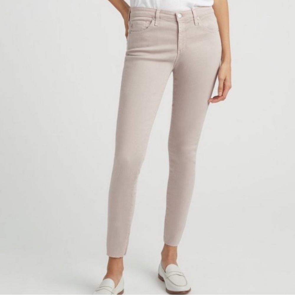 AG Adriano Goldschmidt Nude Pink Super Skinny Ankle Jeans